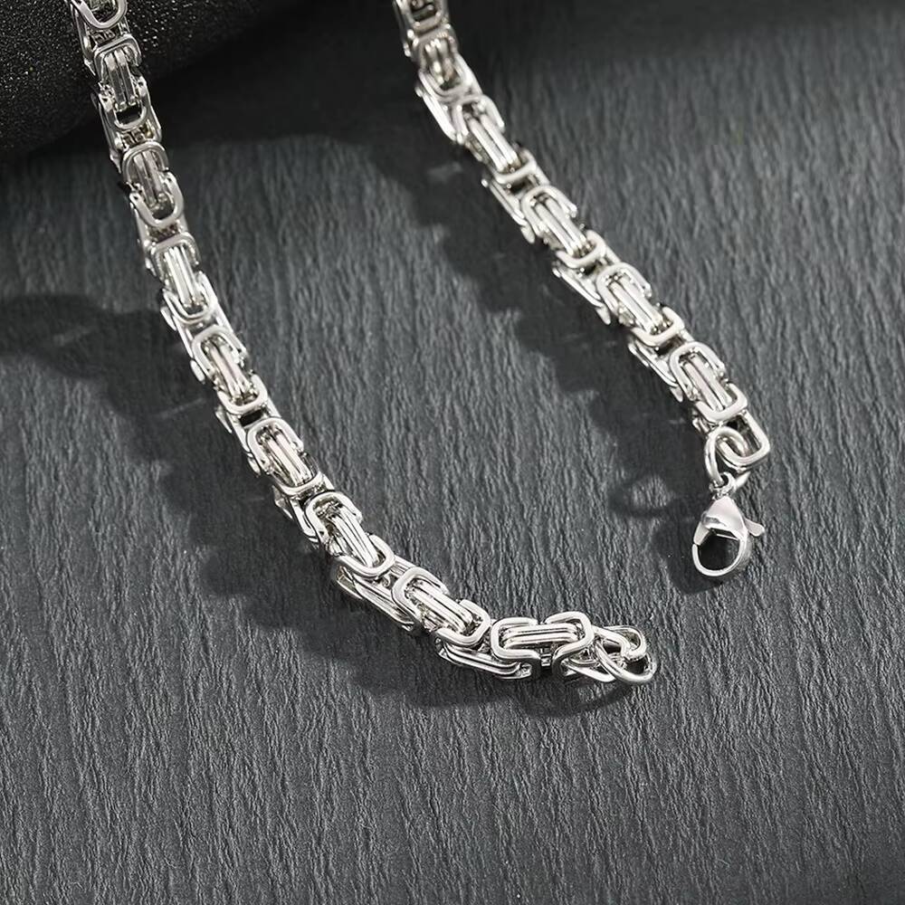 Mens New Fashion Geometric Titanium Steel Dominant Agate Stone Cross Pendant Necklace Stylish Stainless Steel Anniversary Gift