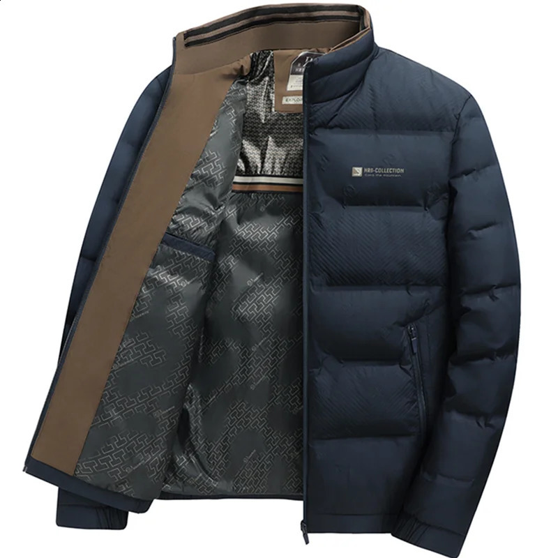 2026 Winter Selling Parka Men Windproof Cottonpadded Casual Thickened Solid Color Jacket Stand Collar Coat 250911