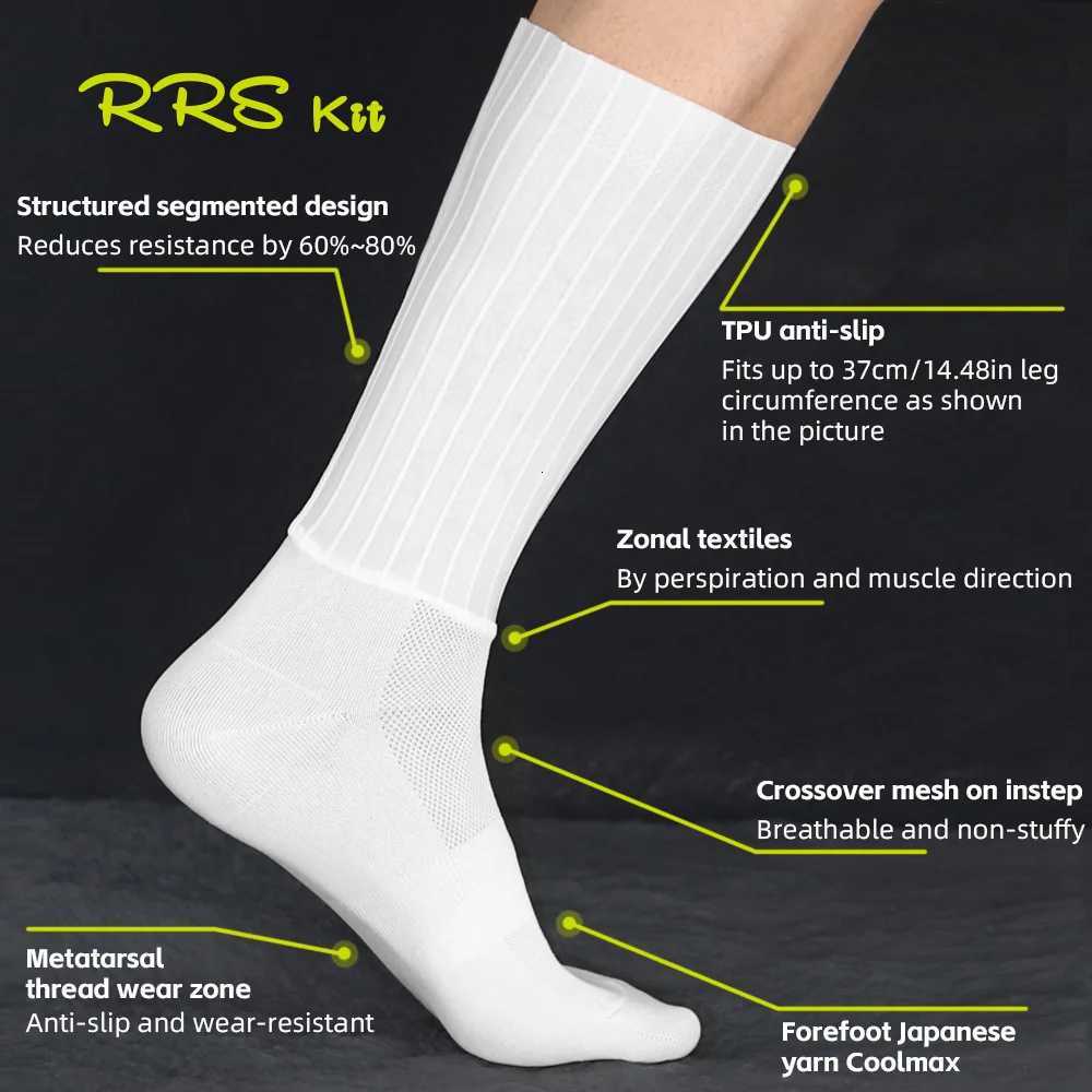 Rrskit Aero Socks TPU Anti Slip Summer Whiteline Cycling Socks Men Bicycle Sport Running Bike Socks Breathable and comfortable D250911