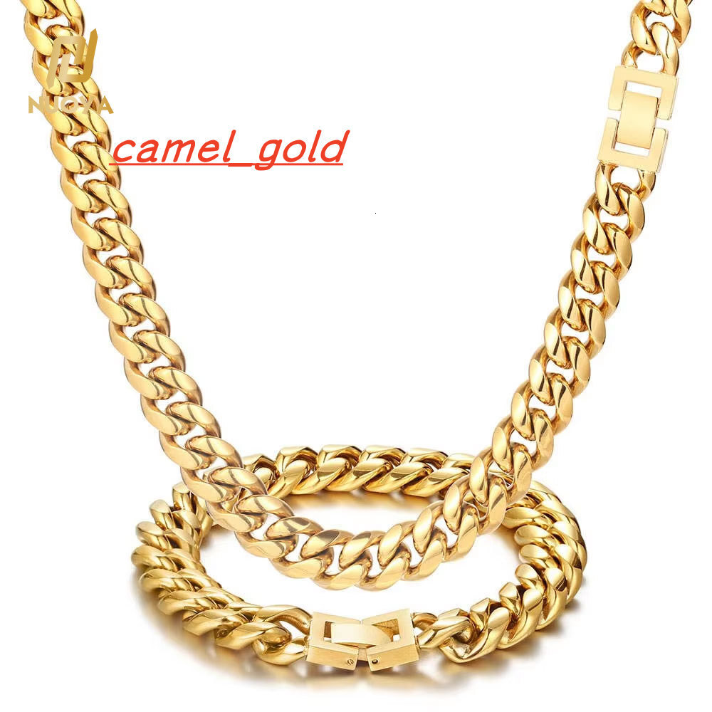 Wholesale Mens Stainless Steel Cuban Link Necklace Jewelry Cadenas De Hombre Hip Hop 18k Gold Plated Chain