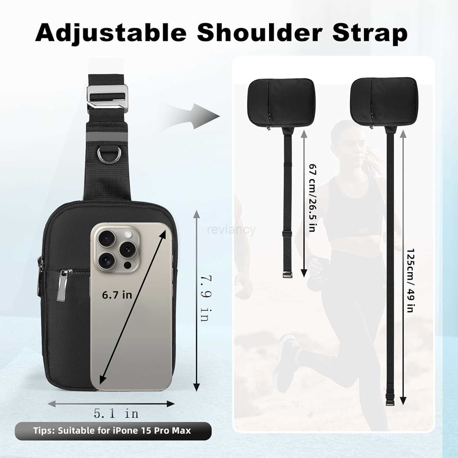 Mini Sling Bag for Women Men Crossbody Bags Chest Bag Dual Pocket RFID Cell Phone Purse Travel Running WalkingW250911