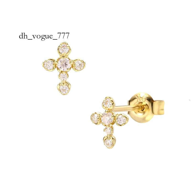 HYH Minimalist 9K Gold Cross Moissanite Stud Earrings Ins Fashion Style Jewelry Wholesale