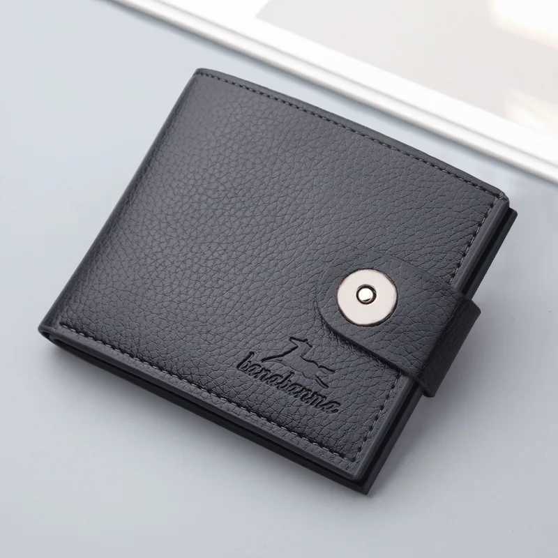 Mens Wallet Hasp Short Wallets for Men Made of Natural Leather PU Wallet Card Holder Perfect for You Magnetic Purses Small W250911