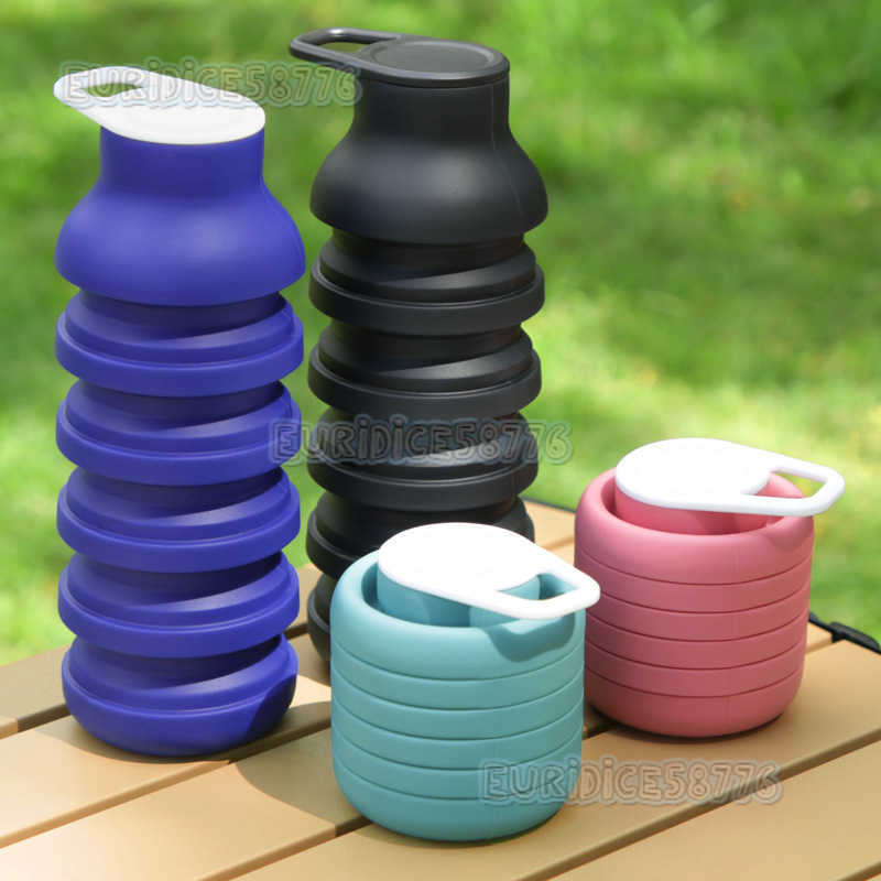 Creative Folding Cup Outdoor Travel Sports Water Bottle Portable Handy Cup Thin Cycling Water Cup H250911