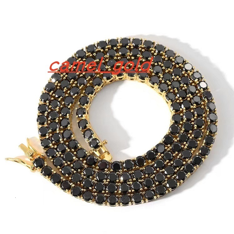 Hiphop Jewelry 3mm Black Tennis Bracelet Necklace With VVS Moissanite Pure Silver 925 Tennis Chain