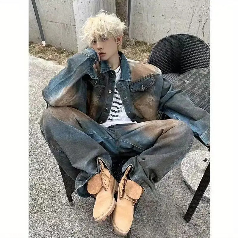 American Retro Y2K Fashion Men Clothing Street Hip Hop Gothic Harajuku Oversize couple street Joker Jacket Tops 250911