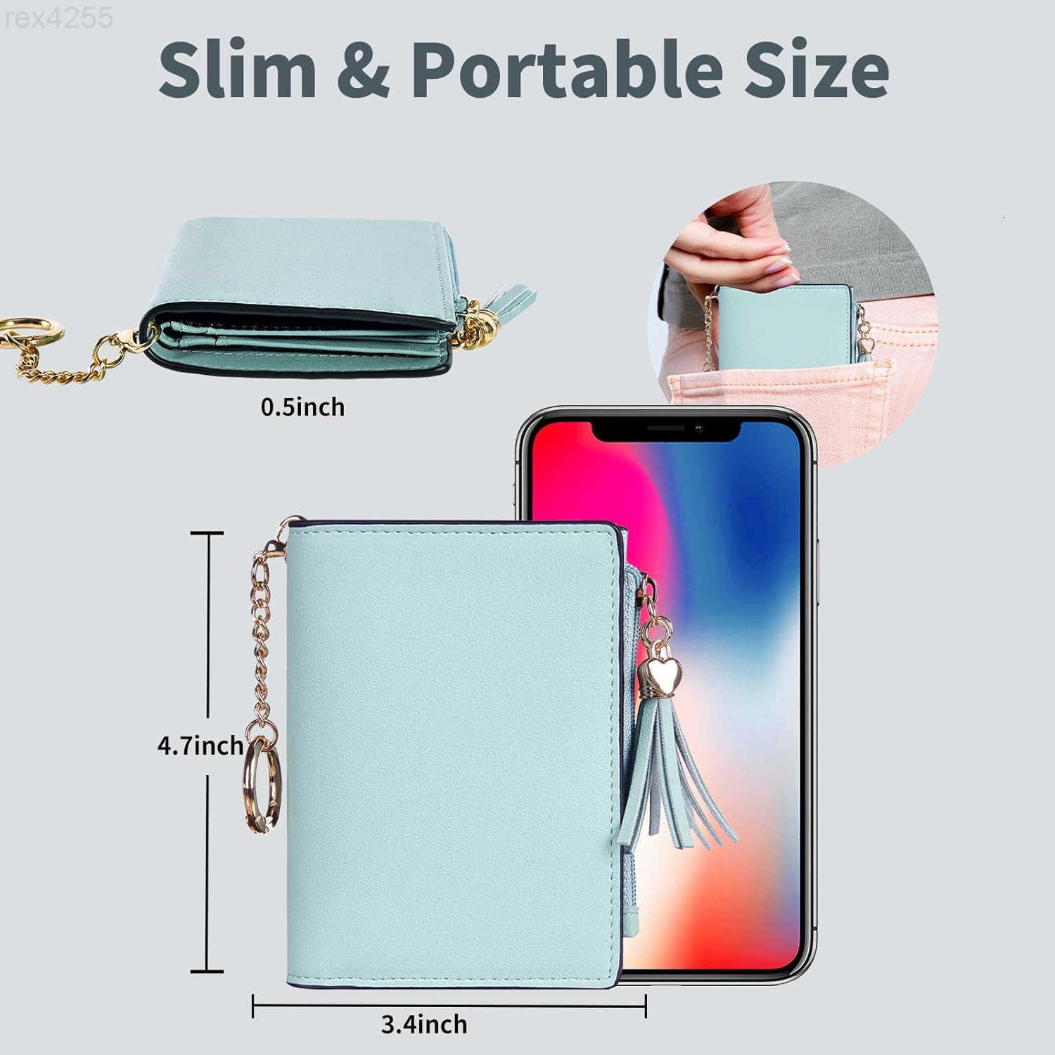 Small Wallet Women RFID Wallet Girls Wallet with ID Window and Zippered Coin Pocket Tassel Cute Wallet Gift for Women Teenager GirlsW250911