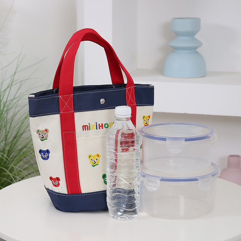 Canvas Bag Portable Small Bag Handbag Bucket Bag Lunch Box Bento Free Shipping Bag Miscellaneous Items Outdoor Mommy Handheld Luxury Bag Stroller Desi