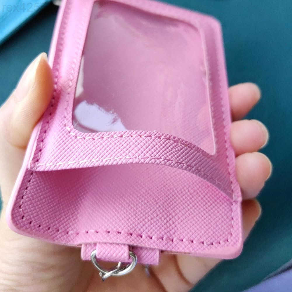 2 Pack Slim Credit Card Holder BackFront Pocket Purse Wallets Faux Leather ID Badge Holders for Carrying Keys Metro Cards with Metal ClaspsKey RingsW2