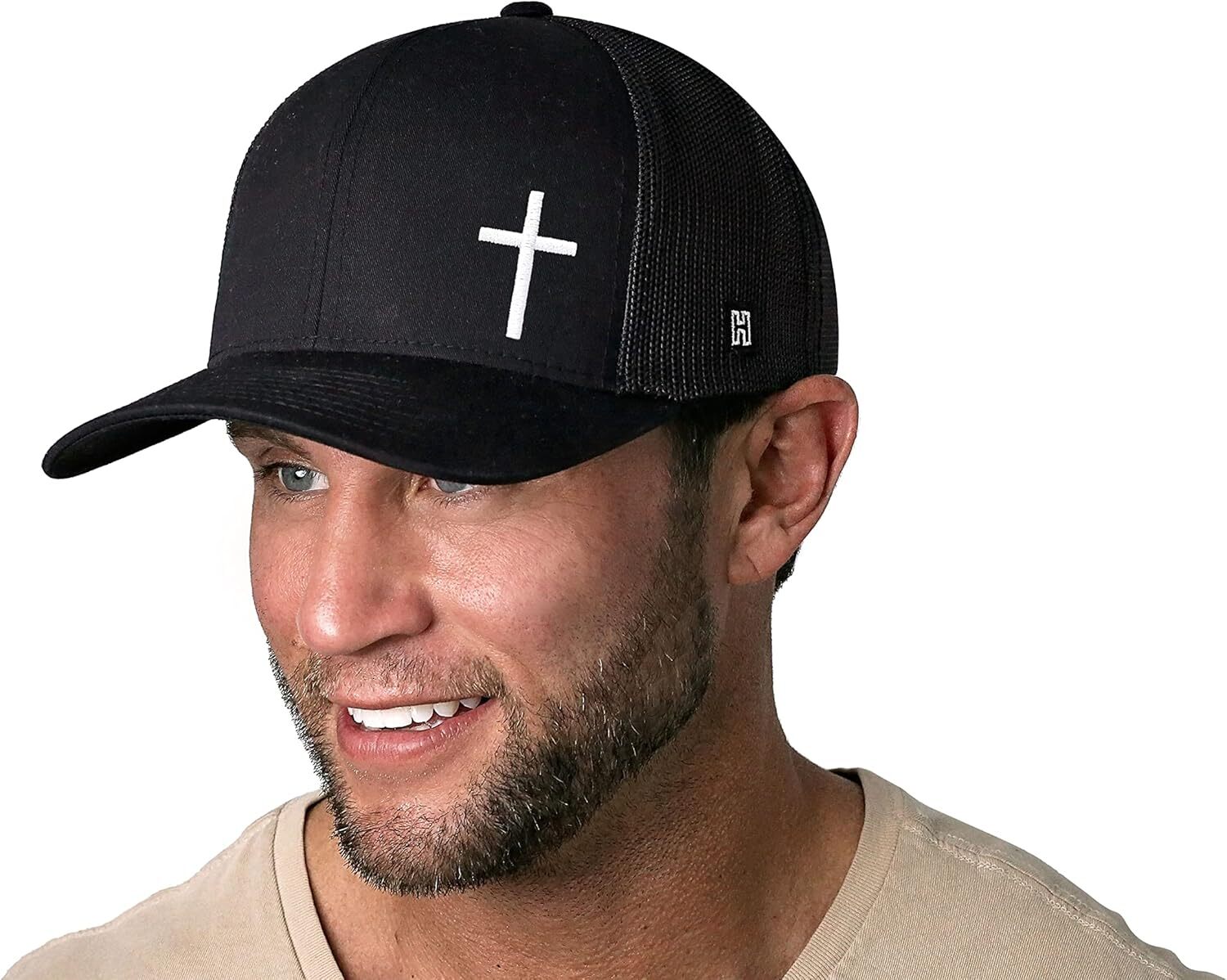 Cross Christian Trucker Jesus, Mesh Outdoor for Men & Women, Adjustable Baseball Cap, Snapback Hat