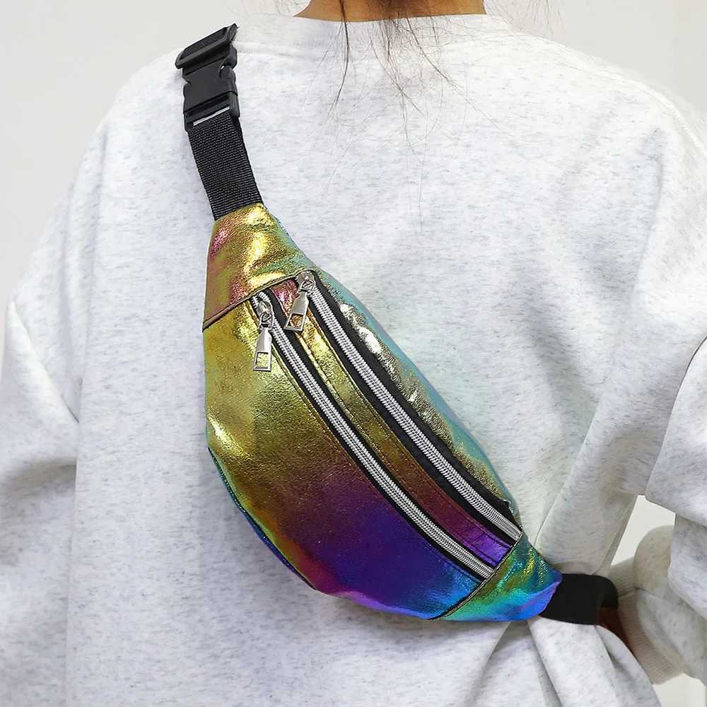 Holographic Fanny Pack womens waist bags mens outdoor sports chest bag colorful laser crossbody mobile phone bags Z250911
