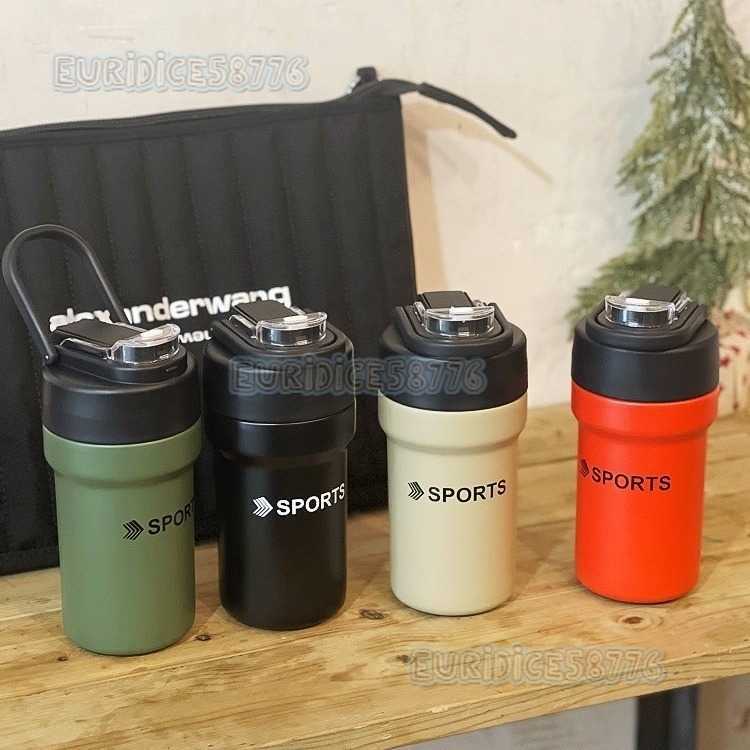 Coffee Thermos Convenient Female High Beauty Water Cup Design Sense Small Boys Double Drink Portable Cup Outdoor with Straw H250911