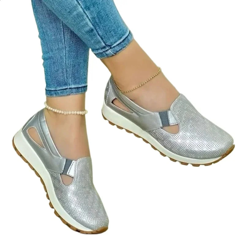 Ladies Shoes Slipon Womens Vulcanize Shoes Fashion Hollow Out Plus Size Outdoor Outdoor Casual Shoes 250910