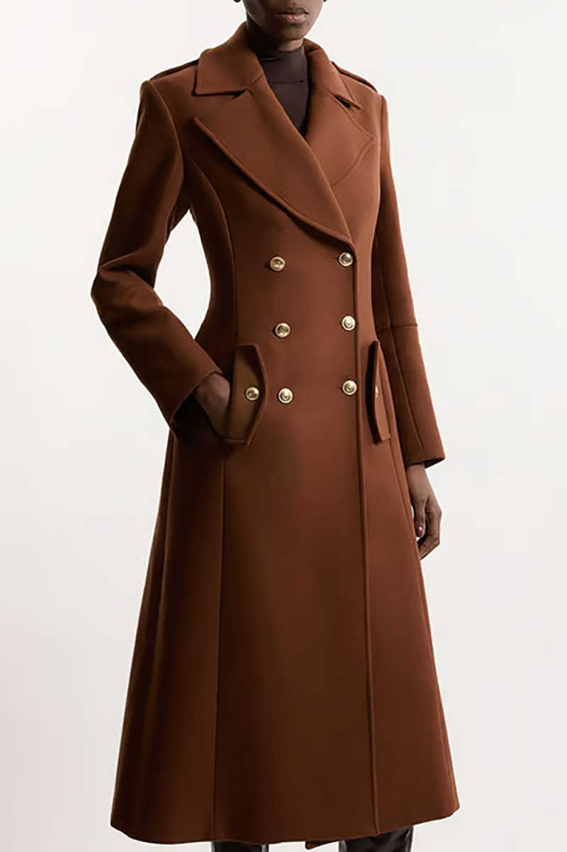 Brown Women Blazer Dress Slim Fit Long Cotton Evening Party Jacket Guest Party Formal Wear Customized One Piece