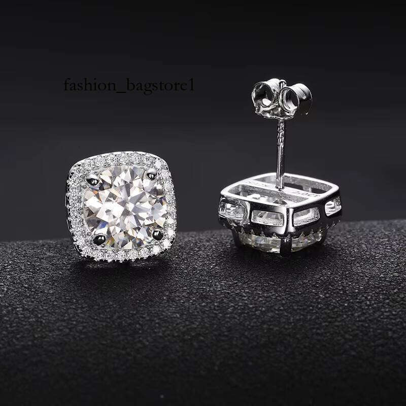 Ready to Ship Sterling Sier Hip Hop VVS Moissanite Stud Earrings Gold Plated Hot Selling Fine Jewelry With Dia Tester