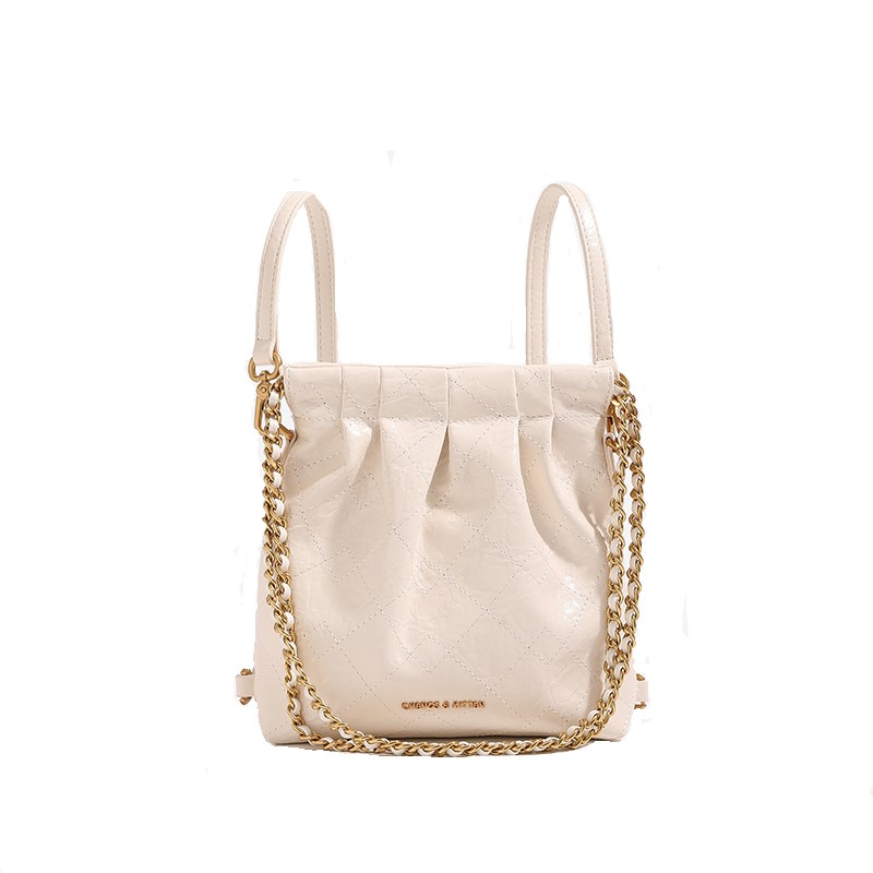 CHENGS&KITTEN free shipping fashion Mini Garbage Bag Tote Bag Leather Backpack Versatile Stray Backpack