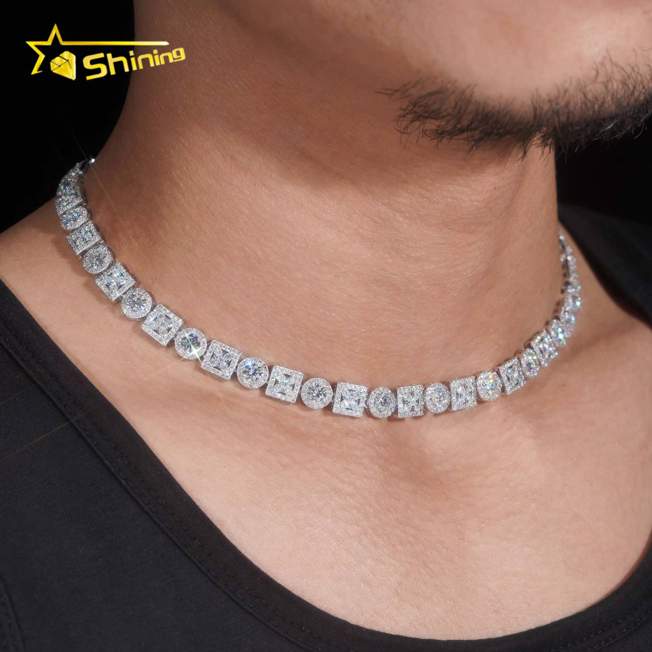 New Necklace Bracelet 925 Sterling Silver Pass Diamond Tester GRA Certificated VVS Moissanite Chain Fast Delivery