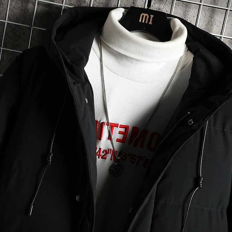 Winter midlength mens Korean version trendy cottonpadded jacket oversized parka windbreaker 250911