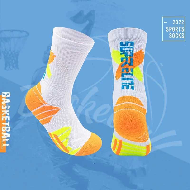 Mens Shock Absorbent Elite Socks High Tube Towel Bottom Thick Professional Practice Contrast Color 1 Pair D250911