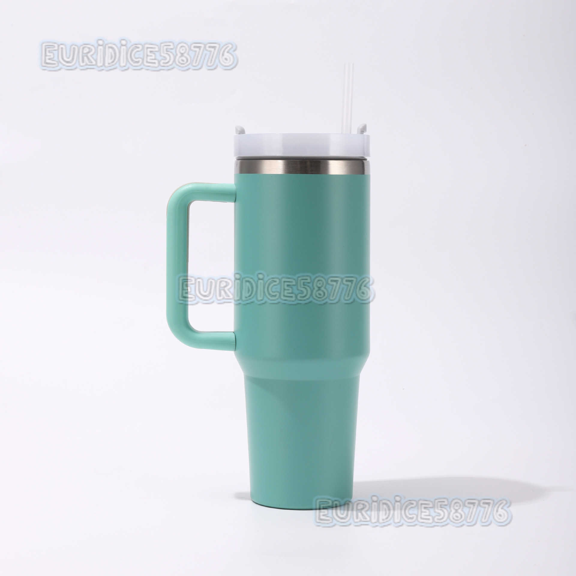 New 304 Stainless Steel Insulated Cup 40oz with Handle Portable Car Cup Doublelayer Straw Straight Cup H250911