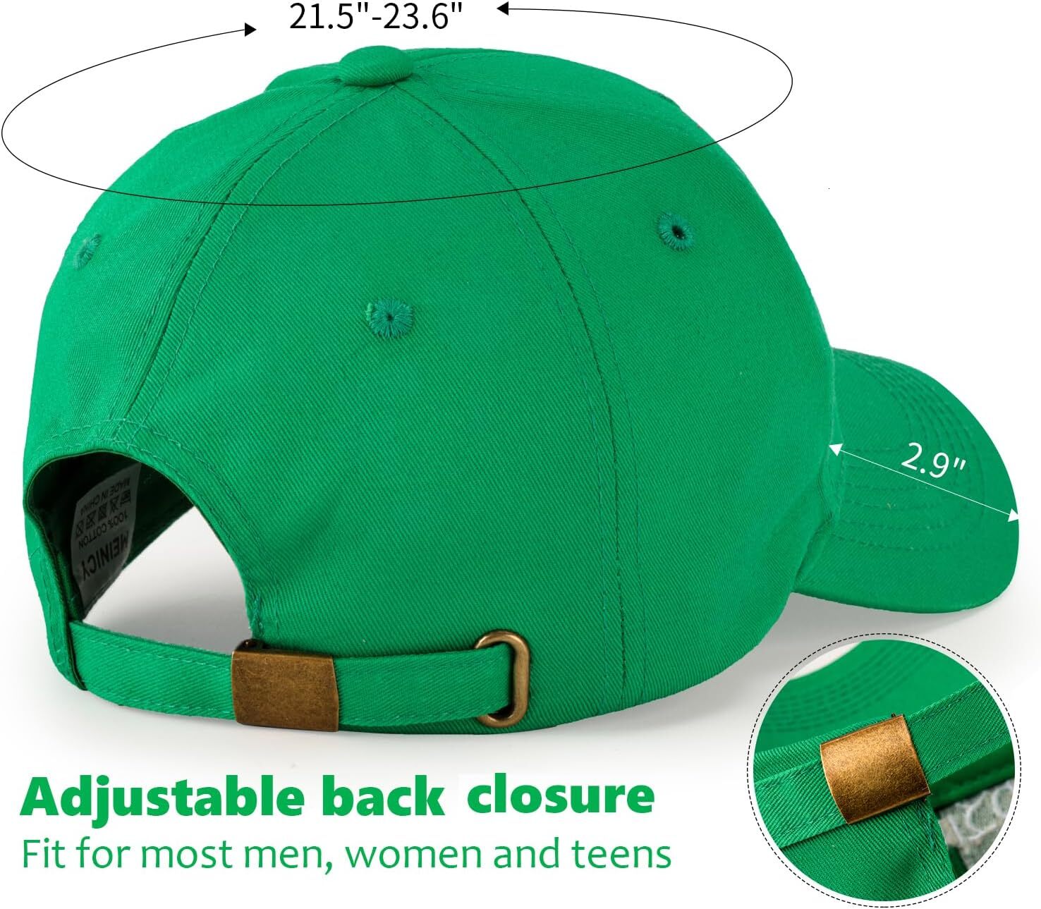 St Patricks Day Hat, Green Trucker Hat for Men Women, Adjustable Cotton Shamrock Cap
