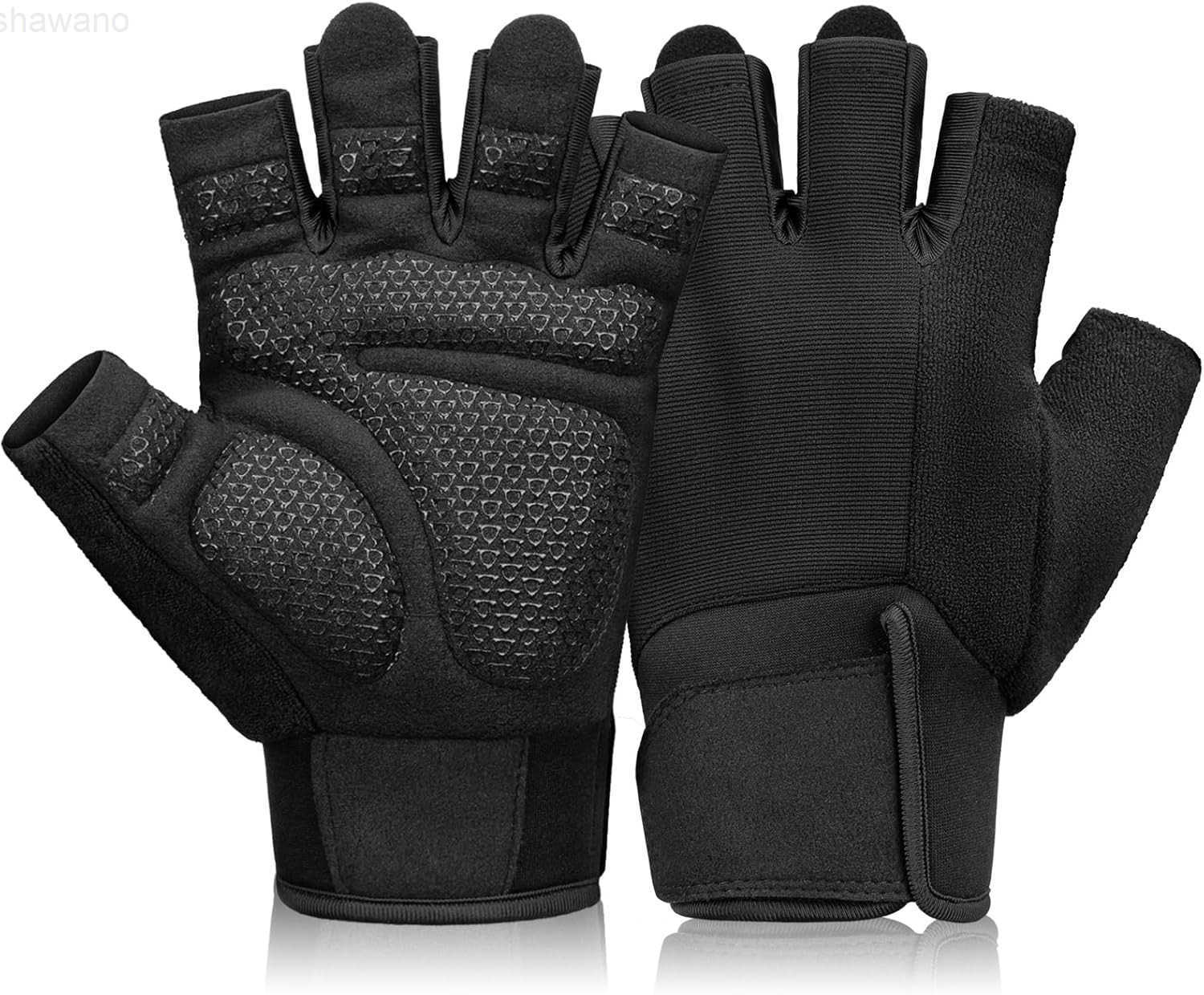 Workout Gloves for Men and Women Breathable and Comfortable Exercise Gloves with Wrist Support for Weightlifting Cycling Rowing and Gym Training Black