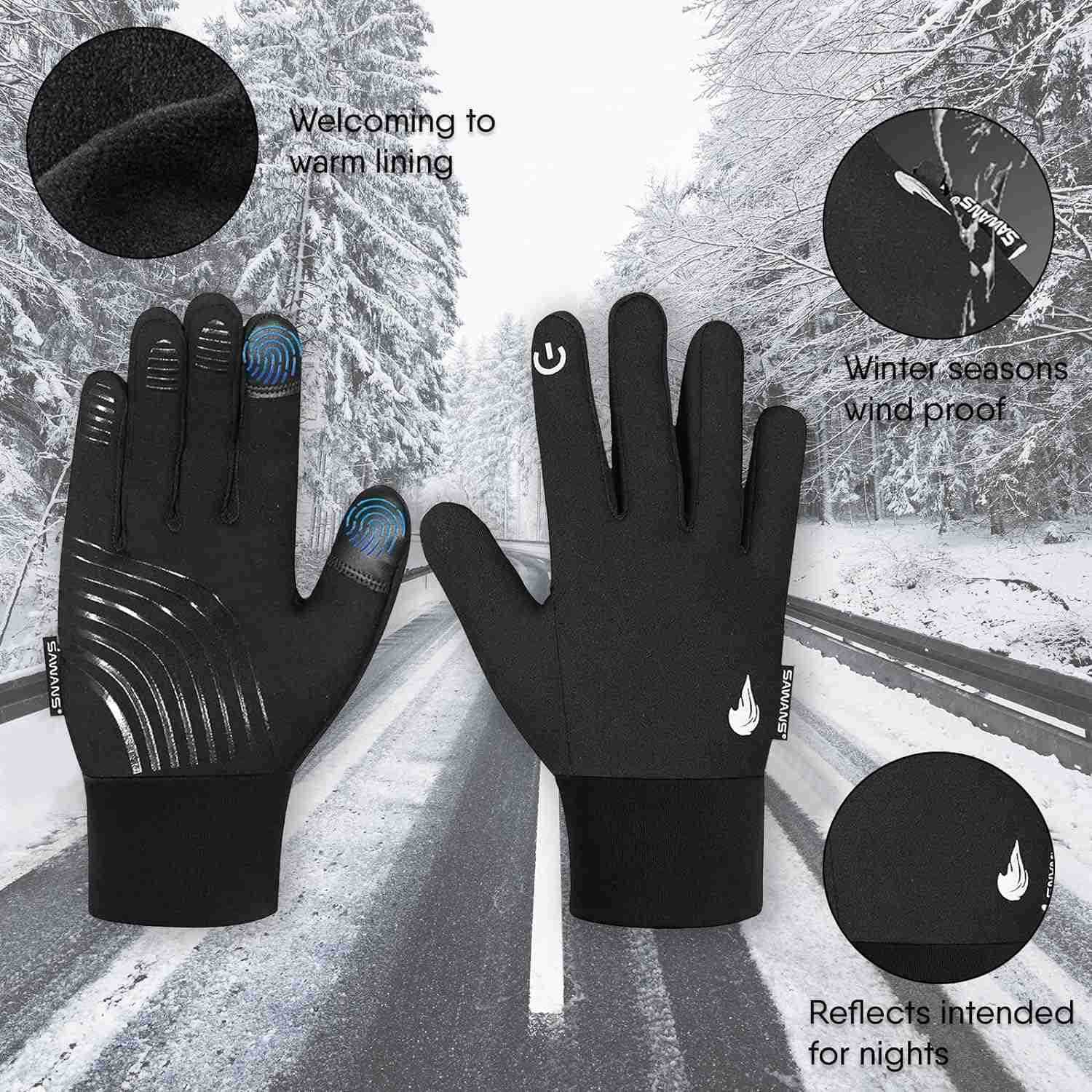 Cycling Gloves Sports Winter Thermal Boys Girls Children Windproof AntiSlip Touchscreen Gloves Age 412 Years Bike Mitts Riding Running Warm Outdoor Hi