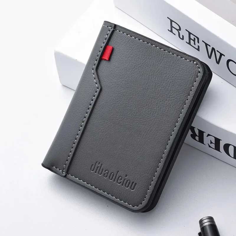 High quality mens wallet 1 brand new ultrathin PU leather vertical credit card wallet clip mini soft leather short W250911