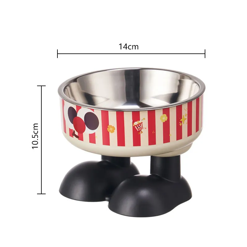 Pet Stainless Steel Bowl Anti Slip Large Capacity Dog Bowl Cat High Footed Bowl Neck Protection Pet Bowl Anti Knock Cat Bowl