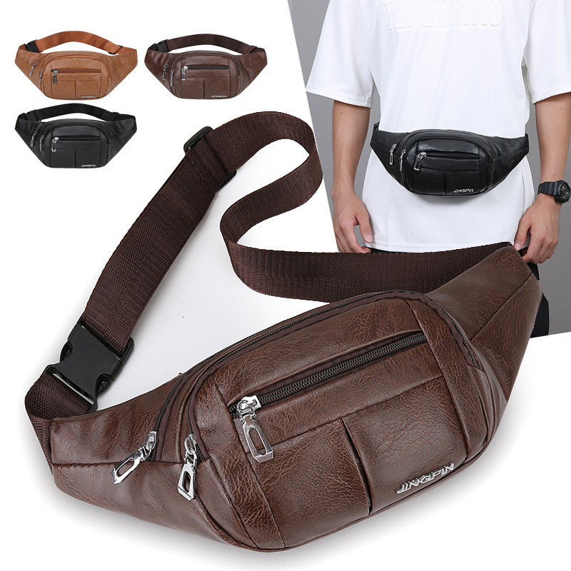 Men S Waist Luxury Bag Bag New Business Designer Bag Single Shoulder Crossbody Bag PU Free Shipping Leather Texture Fashion Chest Bag Business Cashier