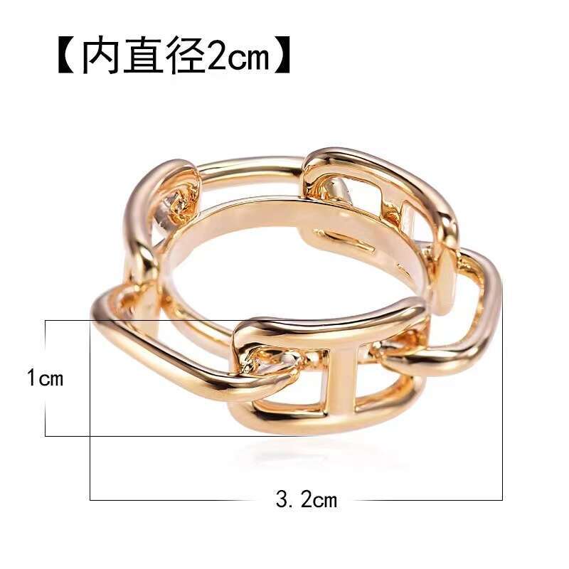 High-end Fashion Simple Coil Multi-purpose Square Scarf Shawl Fixed Buckle Luxurious Accessory