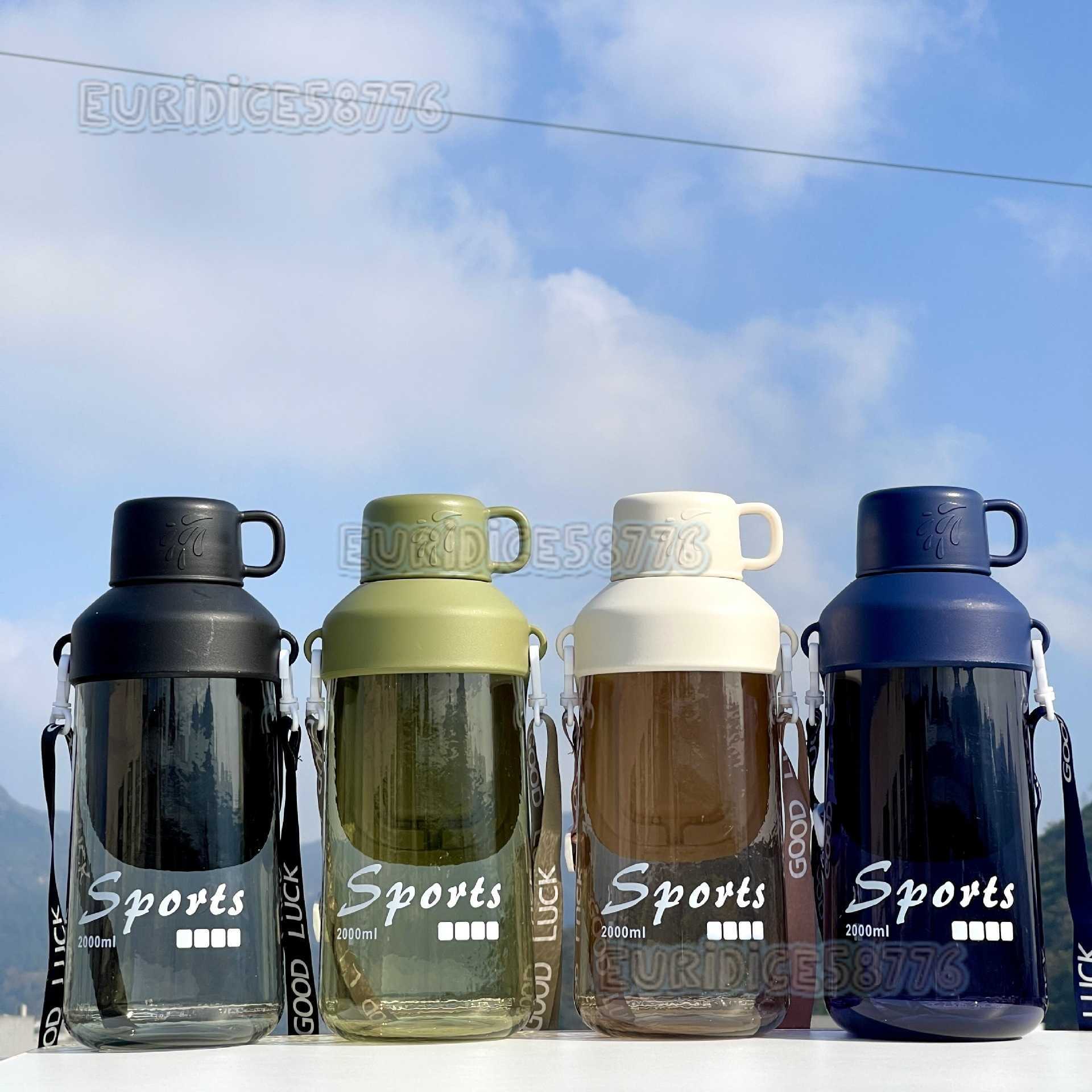 2025 New Large Capacity High Appearance Men and Women Portable Water Bottle Outdoor Sports Fitness Big Plastic Water Cup H250911