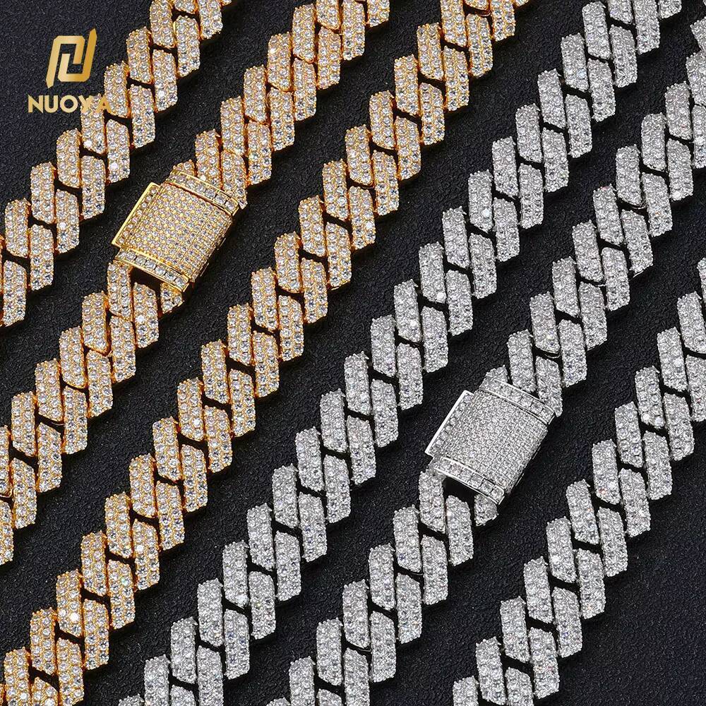 NUOYA 18K Gold Plated Iced Out Cuban Chain Necklace for Women Hip Hop Jewelry Shiny Zircon Diamond Cuban Chains