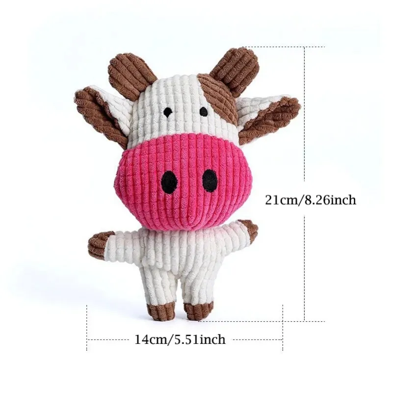 Pets Funny Interactive Squeaky Toys Plush Dog Toy Cow/Pig Shape Stuffed Dog Chew Toy Supplies