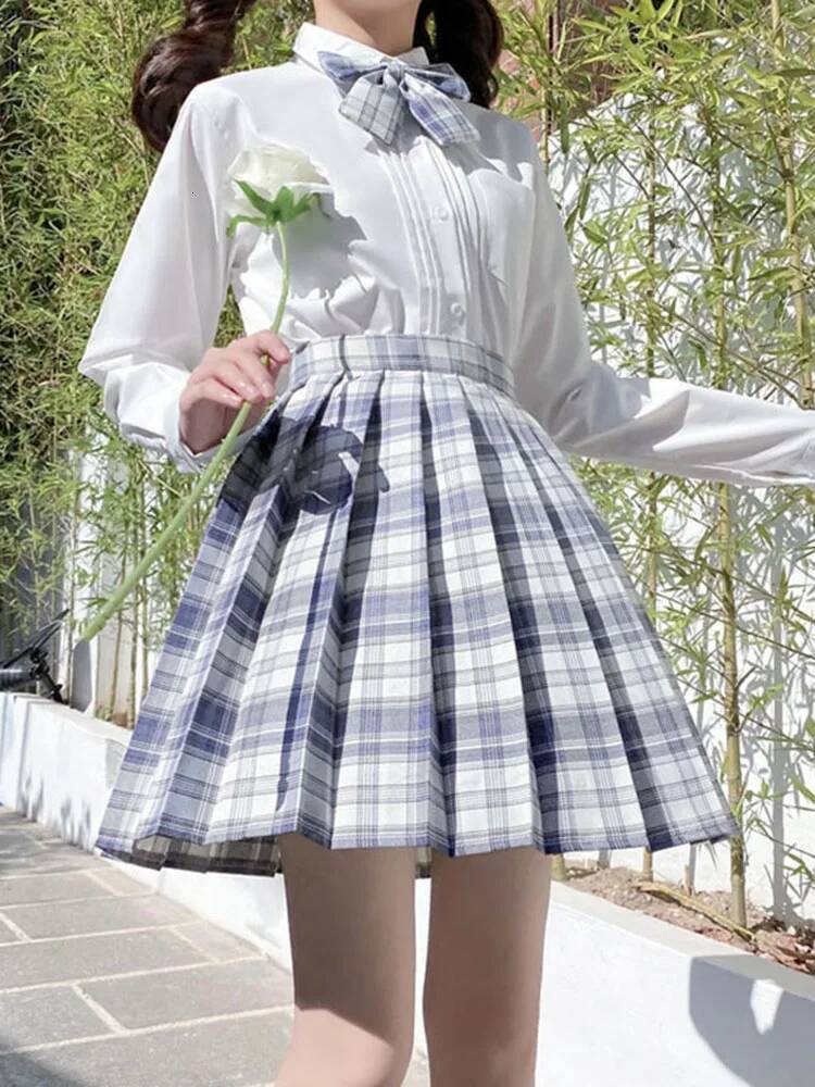 Plaid Women Pleated Bow Knot Summer High Waist Preppy Girls Dance Mini Skirt Cute A Line Haruku Sexy Japan Faldas dongdumaoyi
