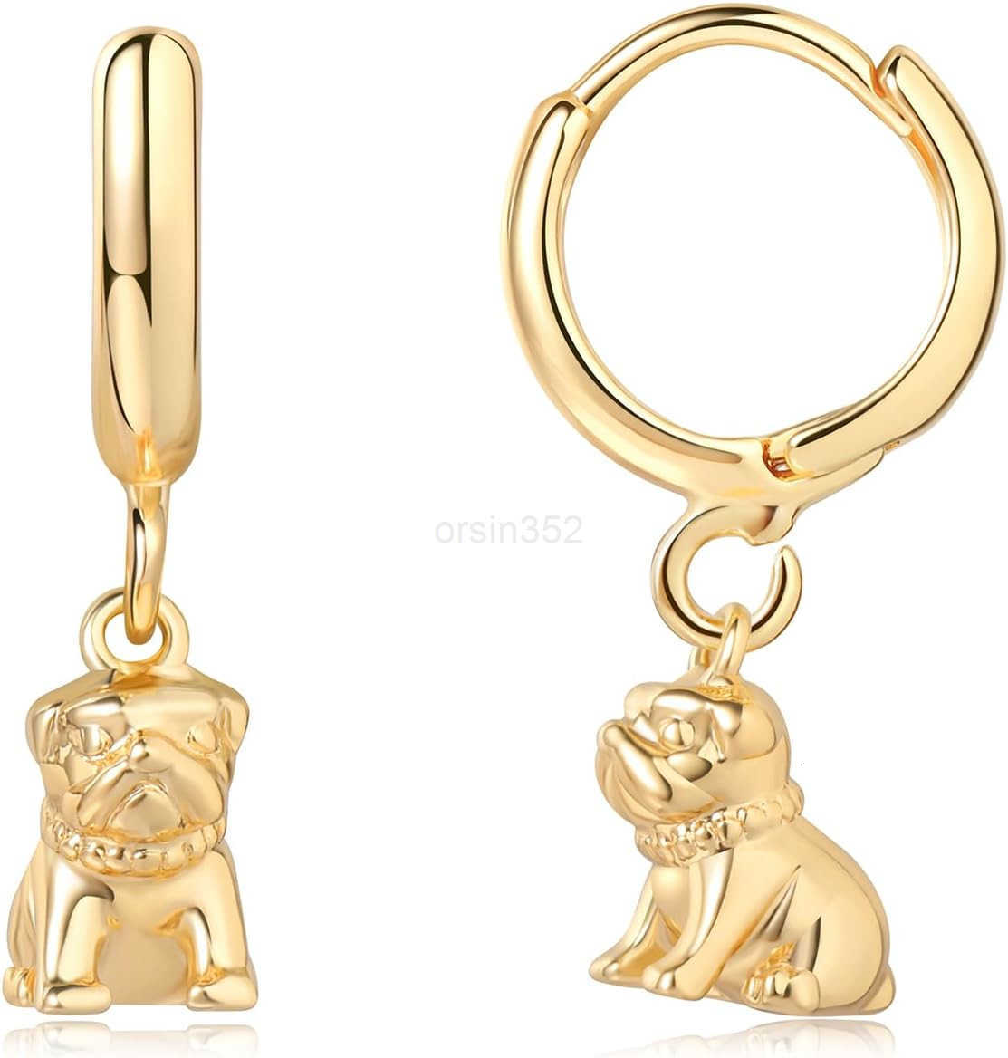 Gold Dangle Drop Huggie Hoop Pendant Earrings with Dainty Small Charms for WomenW250911
