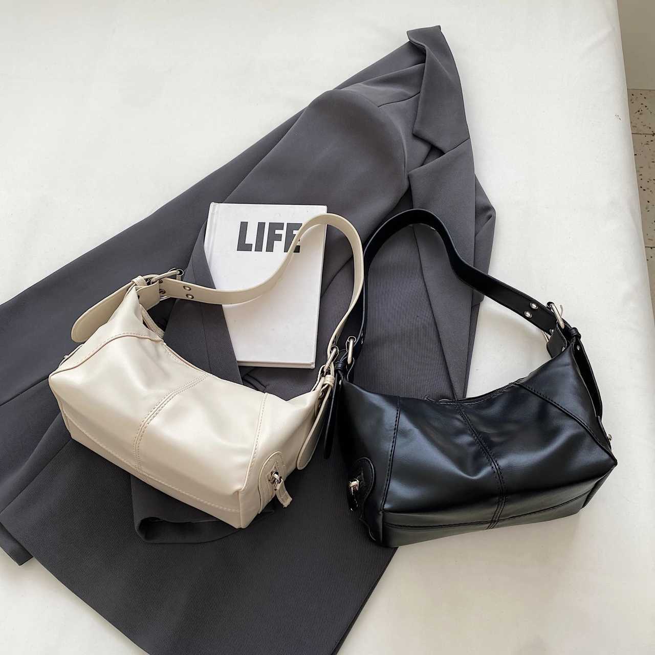 Y2K Style Shoulder Bag For Women Trendy Motorcycle Handbag Minimalist Shoulder Purse For s Street Wear Handbags Z250911