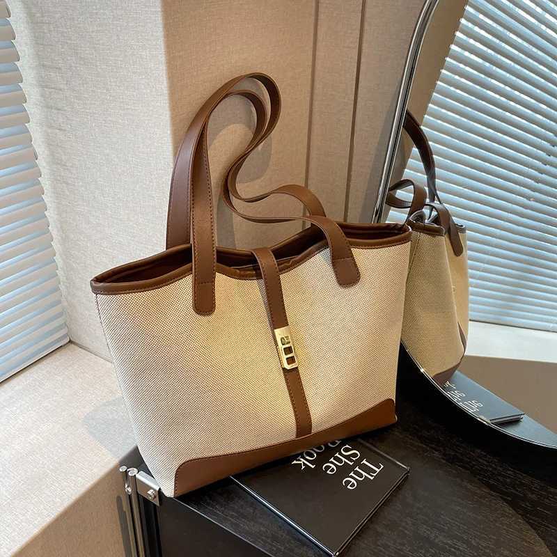 Women tote bag canvas bag fashion large capacity women tote bag popular women bag simple commuting with oneshoulder bag Z250911