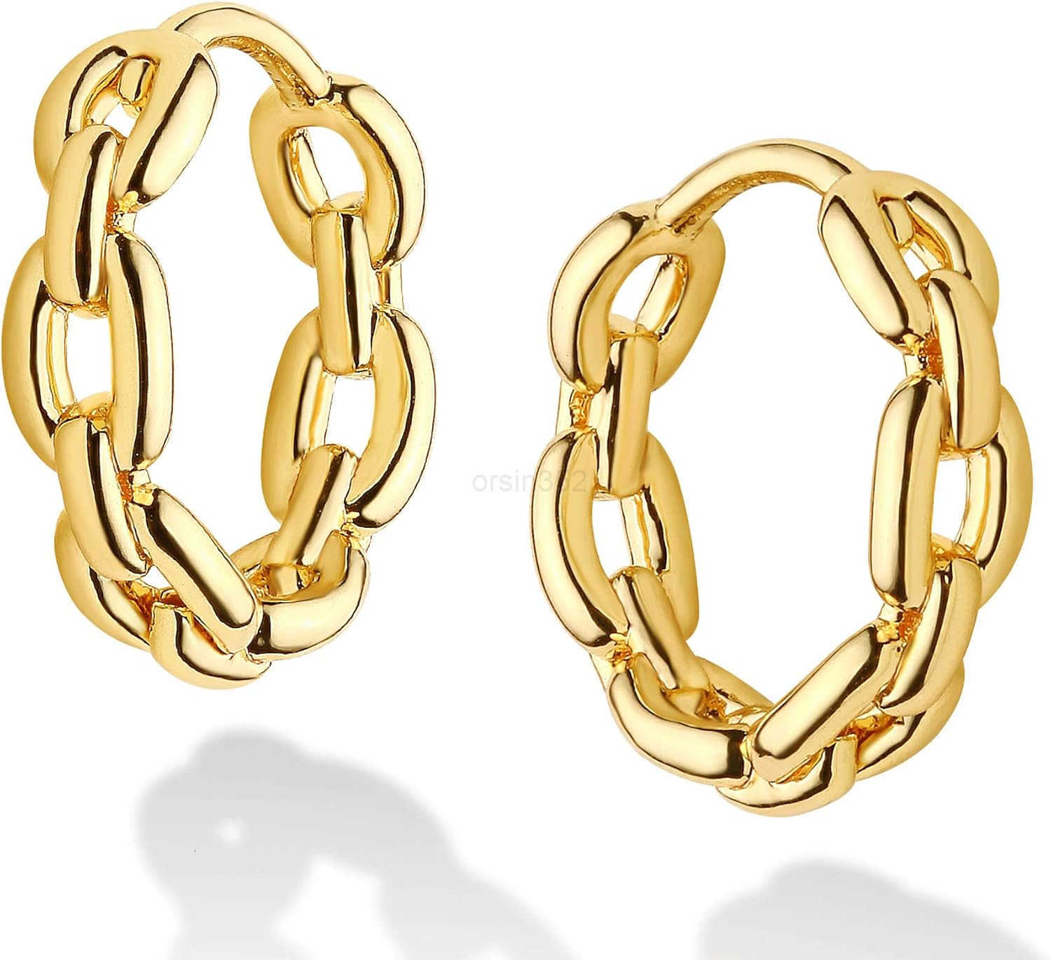 Studios Dainty CZ Huggie Hoop Earrings 14K Gold Plated Chunky Simple Cute Thick Round Frill Bead Ball Starburst Cuff Earrings Cubic Zirconia Hoop Earr