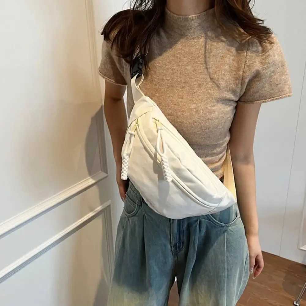 Chest Bag Banana Bag for Women Sling Crossbody Waist Pack Canvas Running Waist Bag Casual Sport Half Moon Belt Bag Z250911