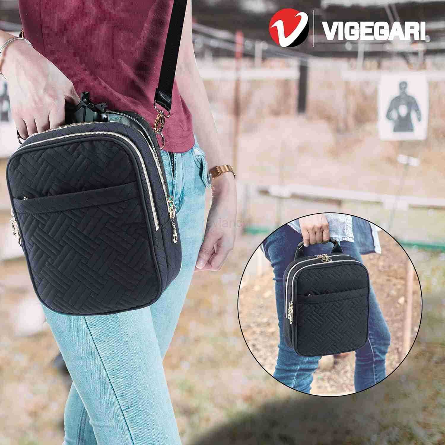 Soft Pistol Case Gun Bag for Women CCW Pistol Bag Crossbody Gun Bag Concealed Carry Gun Pouch Small Tactical Range Bag Gun Case BlackW250911
