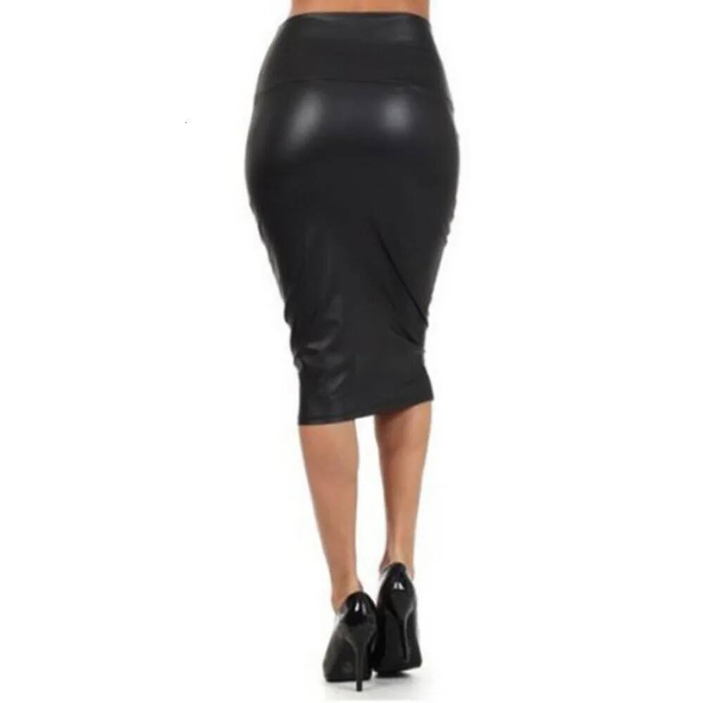 High Waist Pencil Skirts Club Vintage Bodycon Midi Plus size PU Leather Skirt Sexy jupe faldas S,M,L,XL,2XL,3XL dongdumaoyi