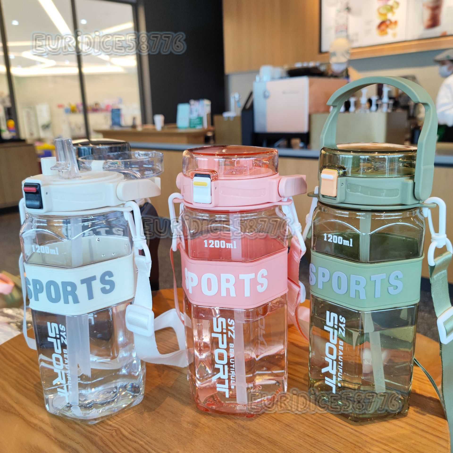 Summer New Transparent Water Cup Portable Strap Large Capacity Outdoor Sports Water Cup H250911
