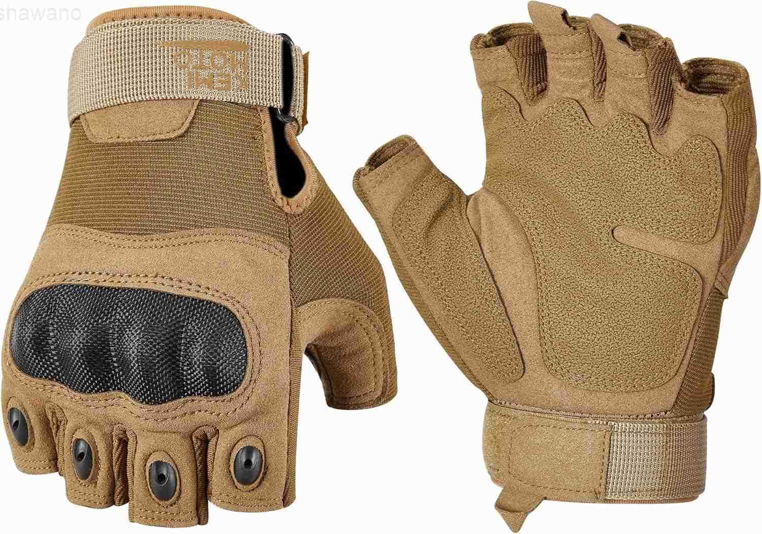 Fingerless Tactical Gloves for Men Motorcycle Gloves for Outdoor Work Sports Fingerless Cycling Gloves for Hunting Hiking CampingW250911