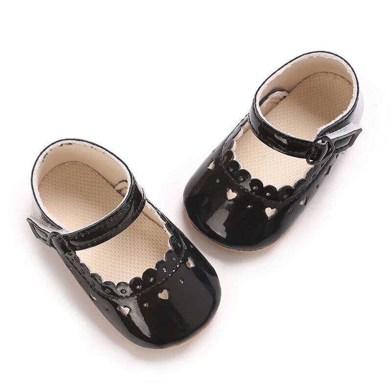 Solid Color Baby Girl Mary Jane With Soft Rubber Sole Anti Slip Spring And Autumn Princess Shoes Suitable For 0-18M Babies