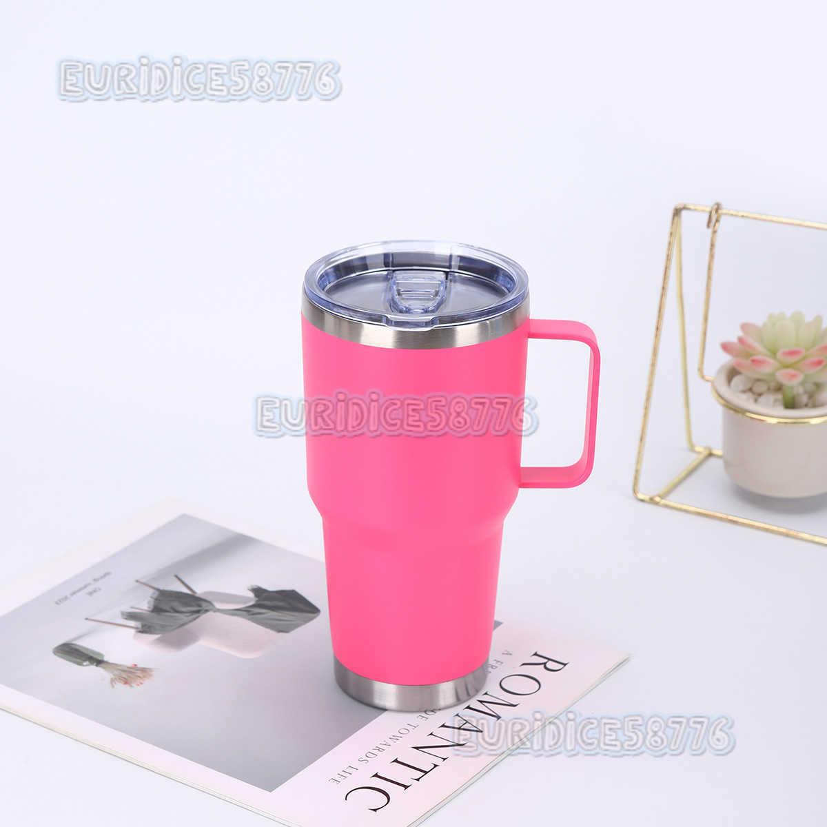 Handle Car Cup 304 Stainless Steel Doublelayer Insulated Cup Large Capacity Car Ice Cup H250911