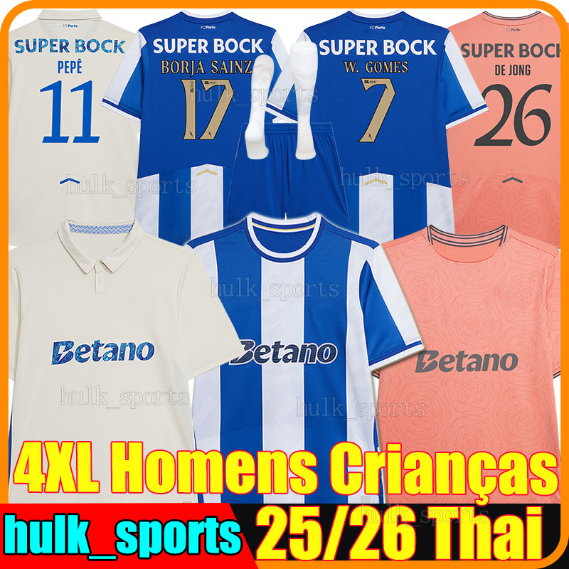 4XL 2025/26 PoRtO BORJA SAINZ soccer jerseys R.MORA W.GOMES SAMU.A PEPE FROHOLDT FROHOLDT VARELA GABRI VEIGA EUSTAQUIO EUSTAQUIO men kids kids sets football shirts