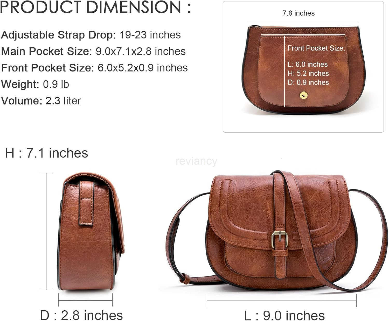 Crossbody Bags for WomenSmall Saddle Purse and Boho Cross Body HandbagsVegan LeatherW250911
