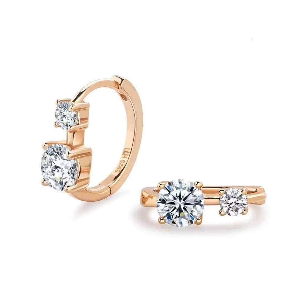 Elegant 2.6Ct Double Moissanite Hoop Earrings Sterling Sier Fine Jewelry High-Quality Durable Versatile Design for Unsix