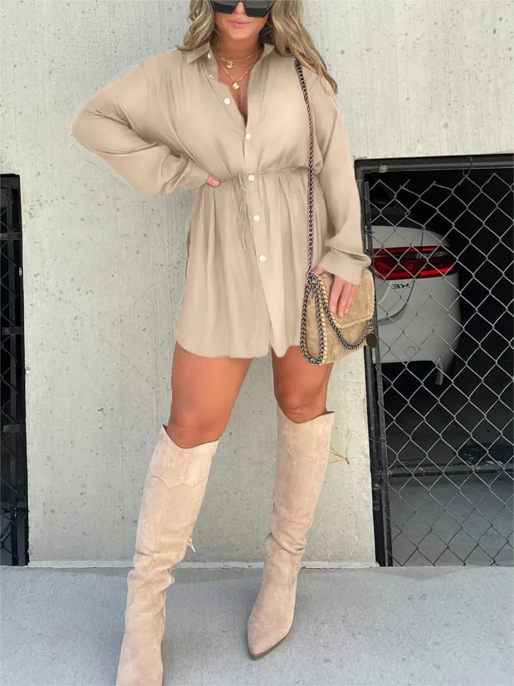 2025 autumn new women's S fashion solid color long sleeved shirt jumpsuit autumn and winter new designer women's long sleeved top knitted cl